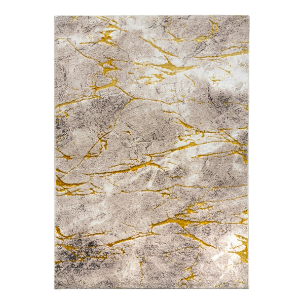 Glitz Marble Ochre Luxury Rug | Soft, Durable & Stylish Design