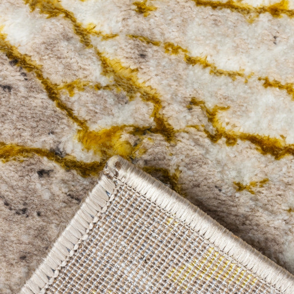 Glitz Marble Ochre Luxury Rug | Soft, Durable & Stylish Design