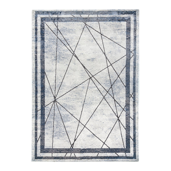 Glitz Art Deco Blue Rug | Modern Geometric Design, Plush Comfort