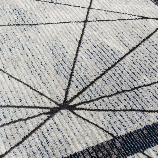 Glitz Art Deco Blue Rug | Modern Geometric Design, Plush Comfort