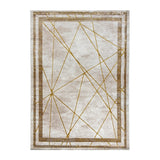 Glitz Art Deco Rug | Chic Geometric Design in Ochre & Beige