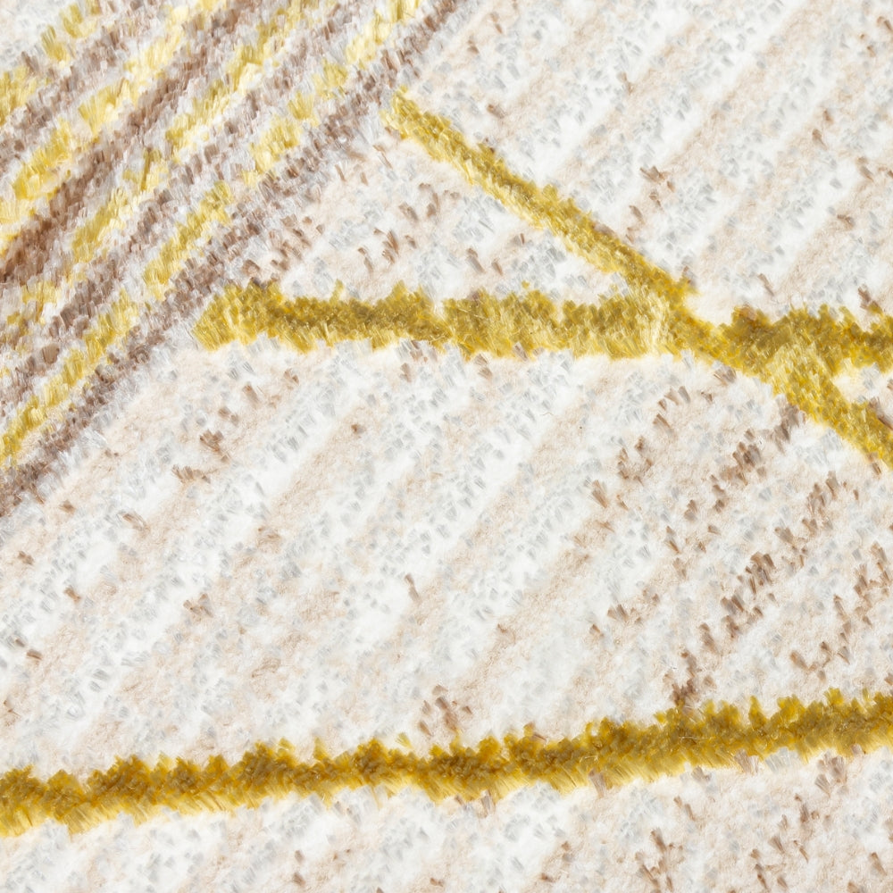 Glitz Art Deco Rug | Chic Geometric Design in Ochre & Beige