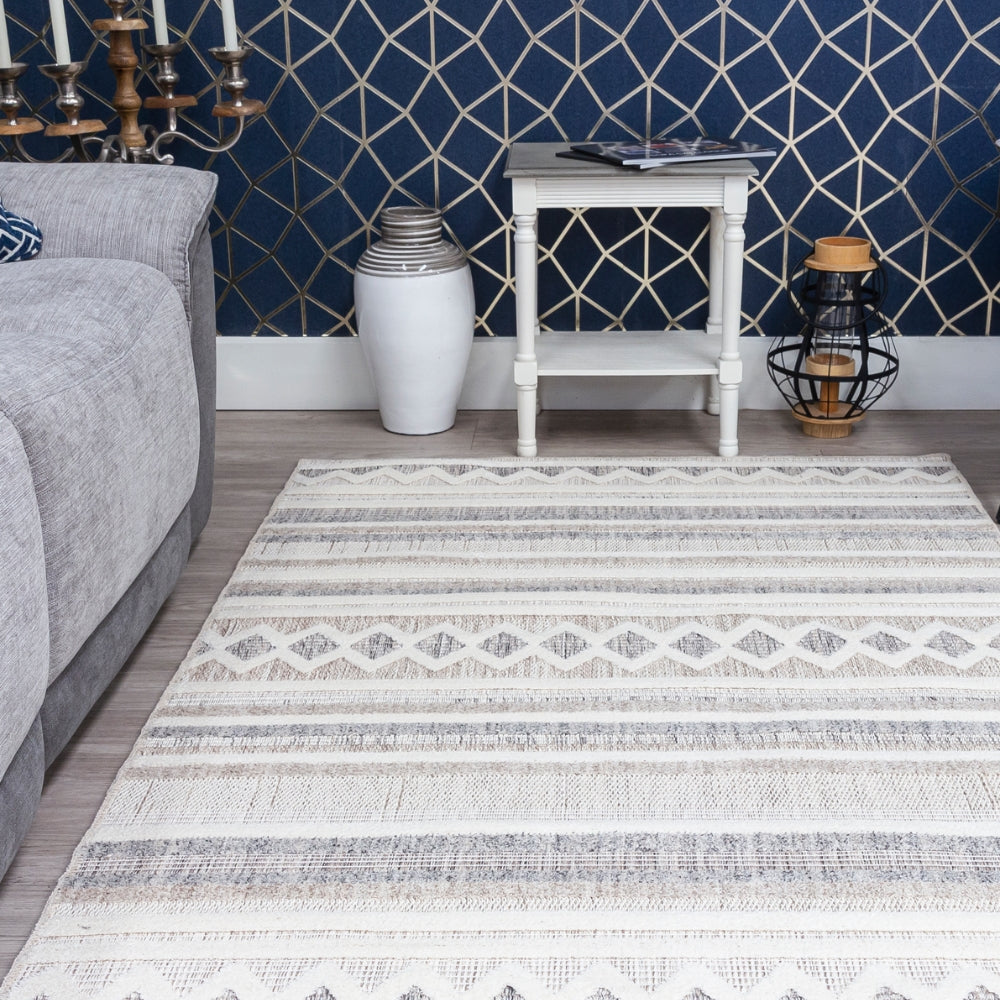 Oslo Nina Rug | Elegant Geometric Design with Neutral Tones