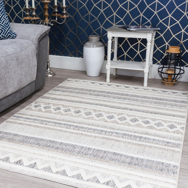 Oslo Nina Rug | Elegant Geometric Design with Neutral Tones