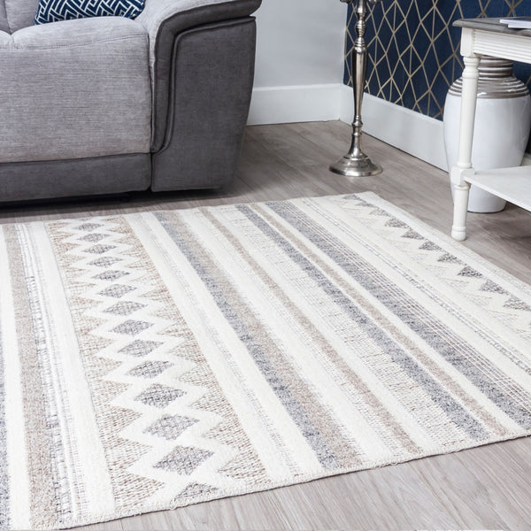 Oslo Nina Rug | Elegant Geometric Design with Neutral Tones