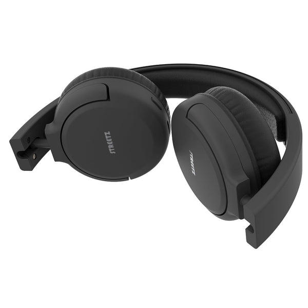 Streetz Bluetooth Headphone | Black | 20 Hours Playtime | Built-in Microphone | 5-Year Warranty