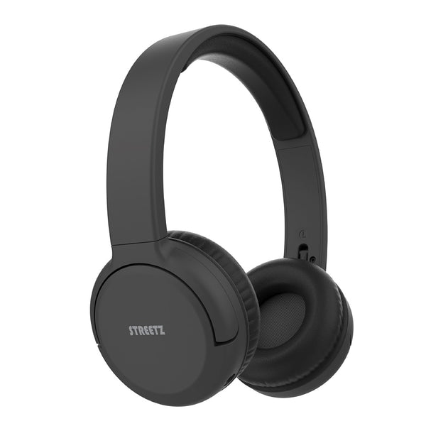 Streetz Bluetooth Headphone | Black | 20 Hours Playtime | Built-in Microphone | 5-Year Warranty