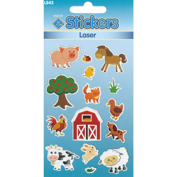 Esposti Farm Animals Novelty Stickers | Laser-Finished, Strong Adhesive