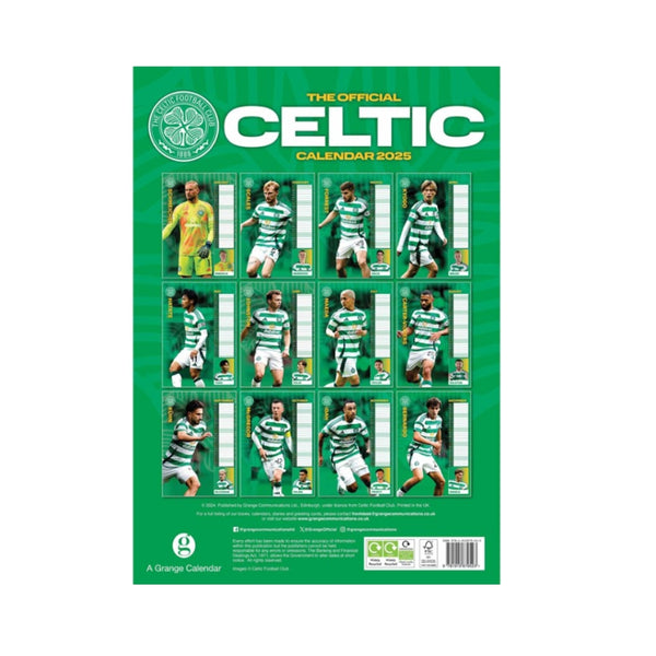 Celtic FC 2025 A3 Calendar