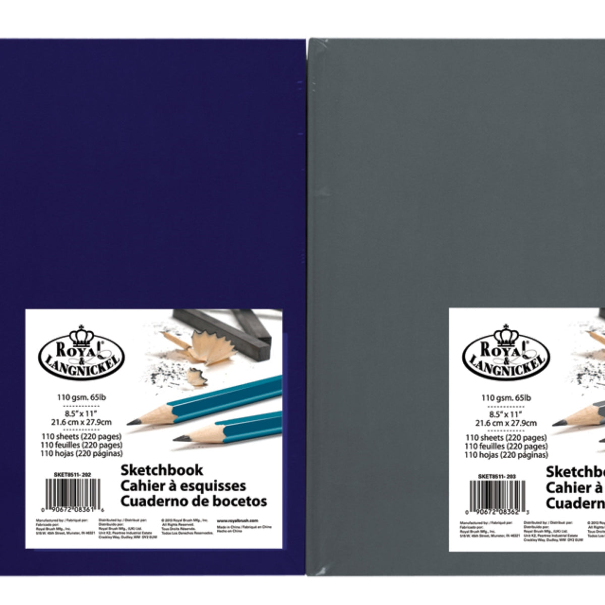 royal  langnickel hardbound sketchbooks  85x11  111gsm  75 sheets  multi-color covers