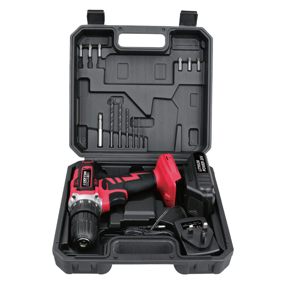 dekton cordless drill set  20v 16 piece