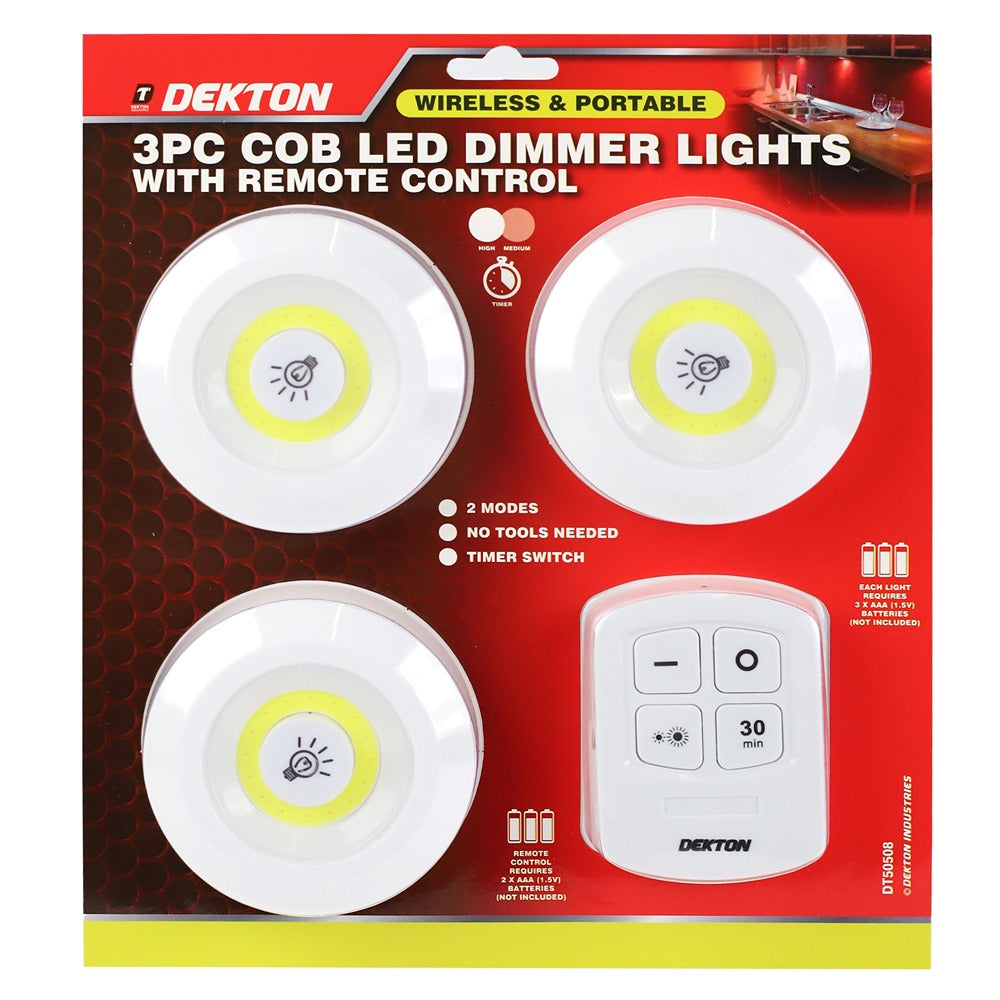 dekton led light with remote  3 piece set