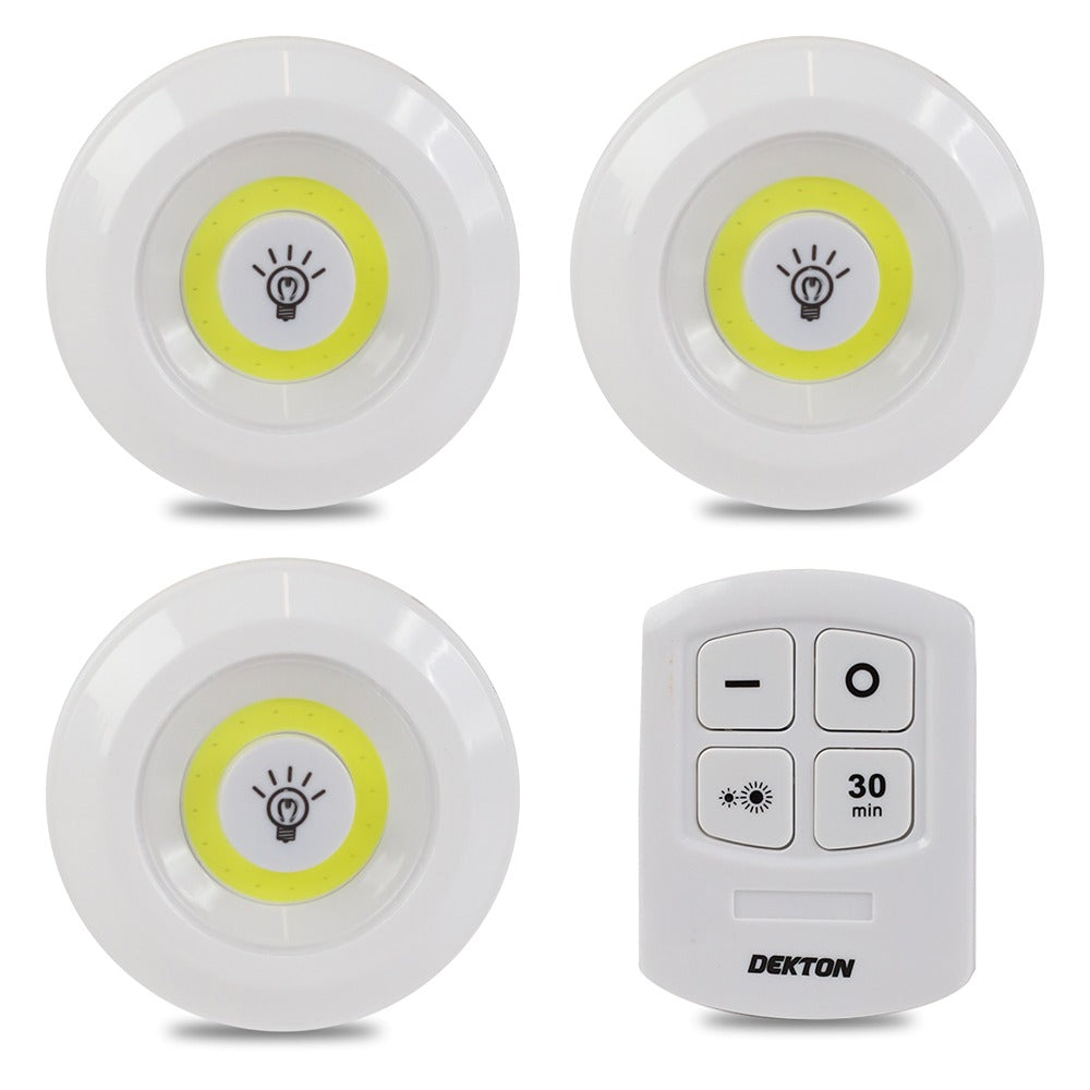 dekton led light with remote  3 piece set