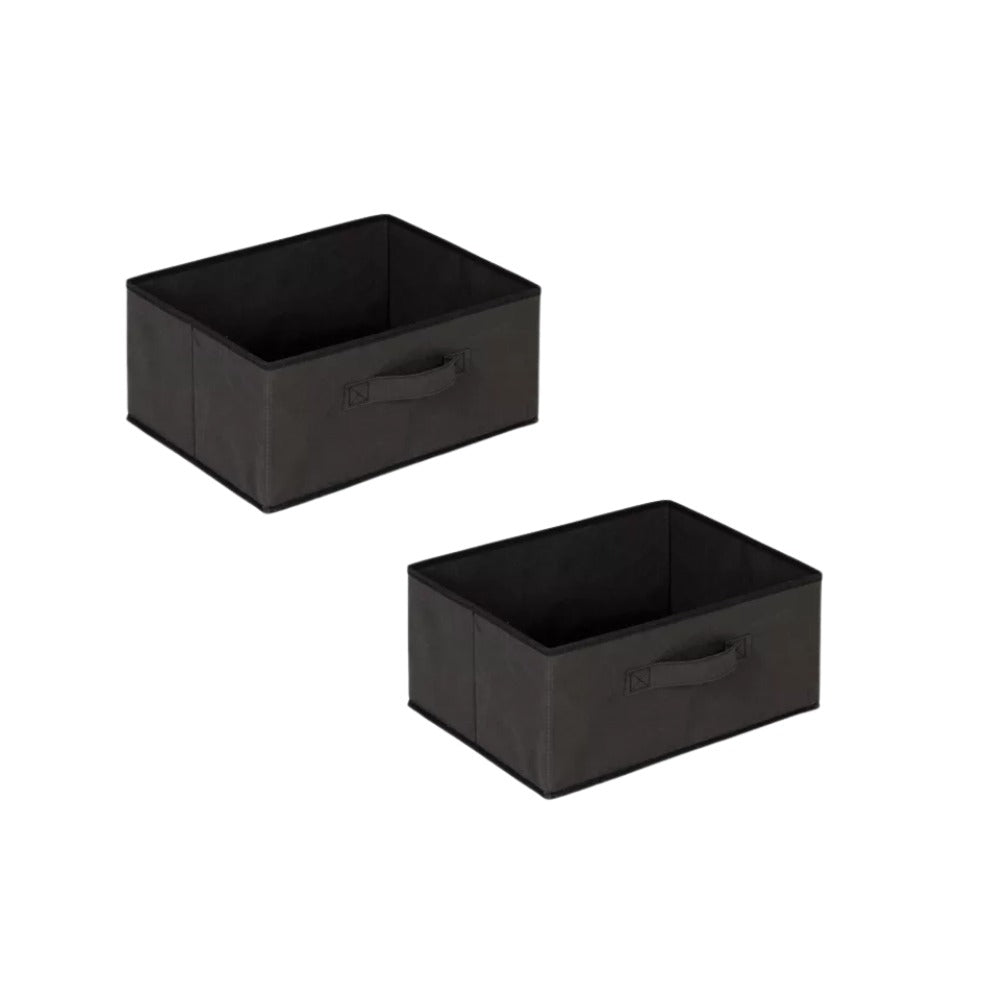 Urban Living Modern 3 Drawer Chest | 68cm Black Fabric Drawers