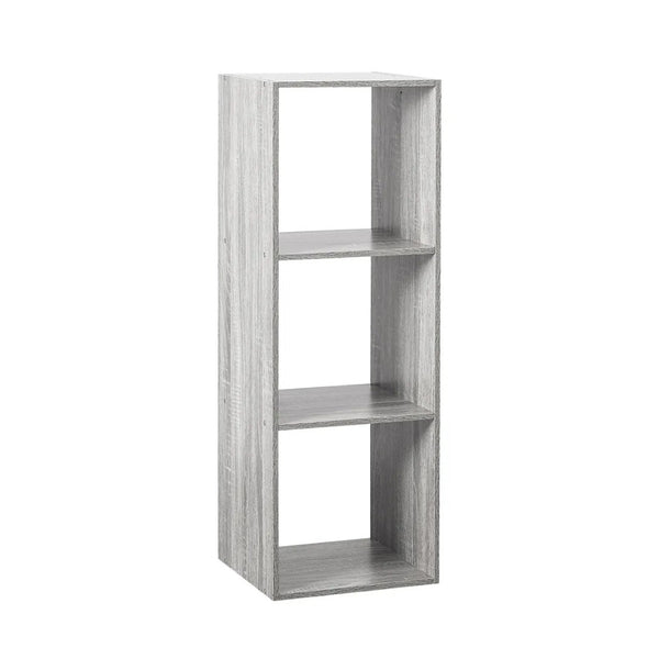 5FIVE Modern Minimalist 3-Shelf Unit | Light Gray Finish