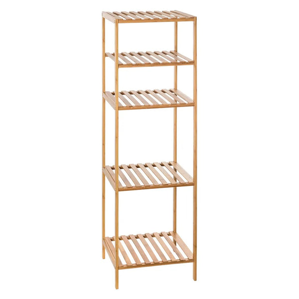 5FIVE Bamboo 4 Box Shelving Unit | Five-Tier Slatted Design