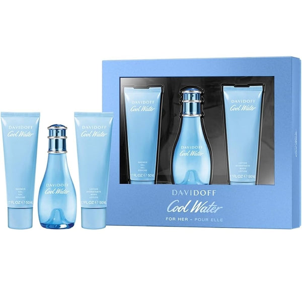 Davidoff Cool Water Ladies Fragrance & Skincare Set | 3Pc Gift Set