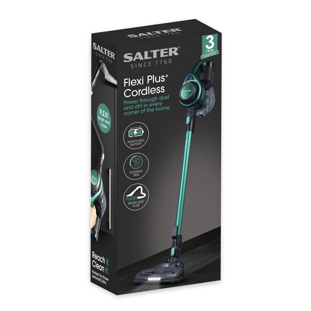 Salter Flexi Plus+ Cordless Stick Vacuum Cleaner | 22.2V, 1.2L, 40 Min Runtime