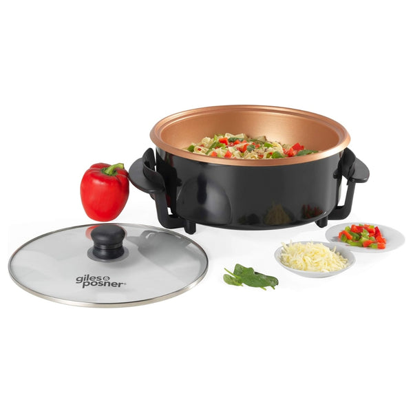 Giles & Posner Multi Meal Cook Plate | 1500W | 32cm | 4L | Black and Copper