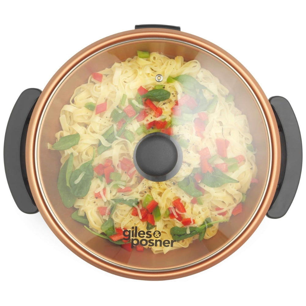 Giles & Posner Multi Meal Cook Plate | 1500W | 32cm | 4L | Black and Copper