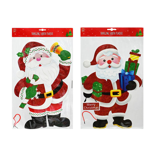 Santa Plaque Glitter |44-47cm | 2 Assorted Models