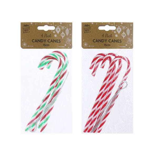 Deco Candy Canes|  Pack of 4 | 15cm | Assorted Models