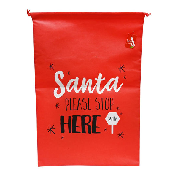 Santa Stop Here Sack | 70 x 48cm