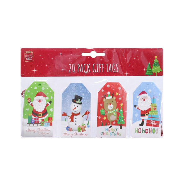 Gift Tags Cute Character Glitter | Pack of 20