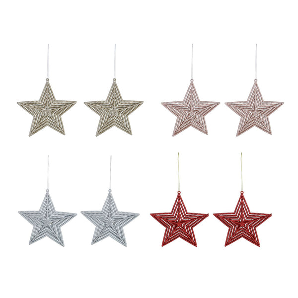 Hanging Glitter Stars | Pack of 2