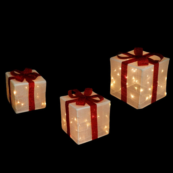 Timer Led Pop Up Tinsel Presents | Set of 3