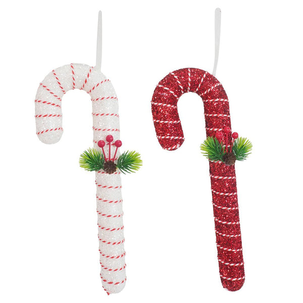 Hanging Glitter Candycane | 33cm | Assorted Models