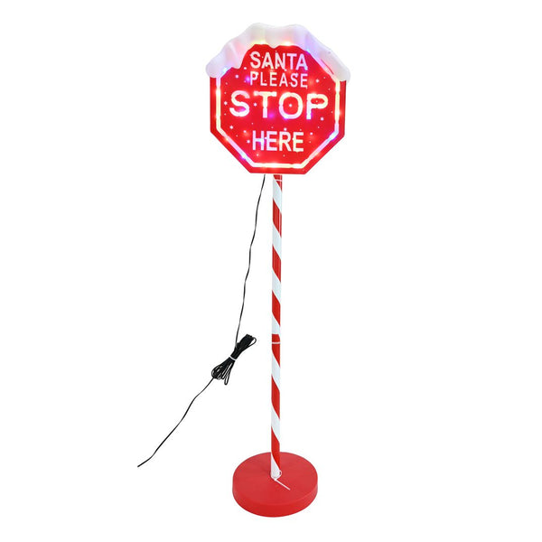 Timer Led Santa Stop Here Sign Dual Porpuse