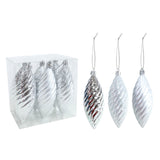 Spiral Drop Baubles Silver| 12cm |Pack of 6