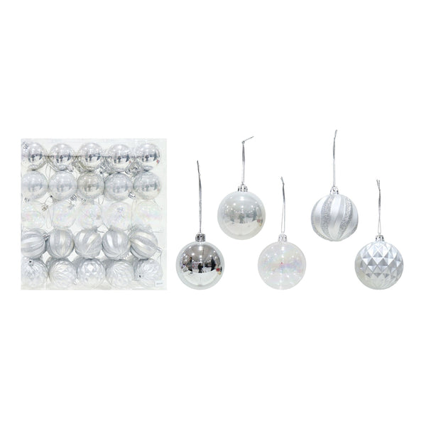 Mega Baubles Silver | 60mm | Pack of 50