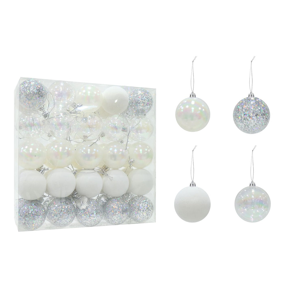 Mega Baubles White| 60mm | Pack of 50