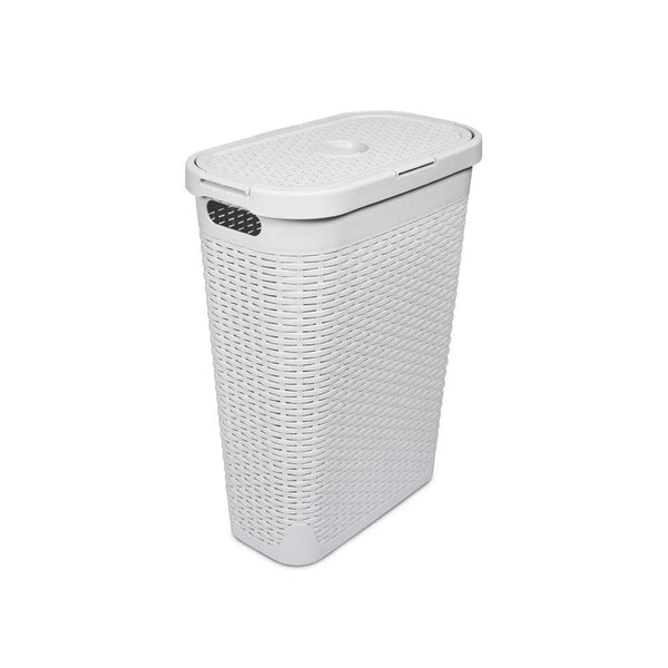 Addis Mineral Rattan Effect Slim Laundry Hamper | 40L - Choice Stores