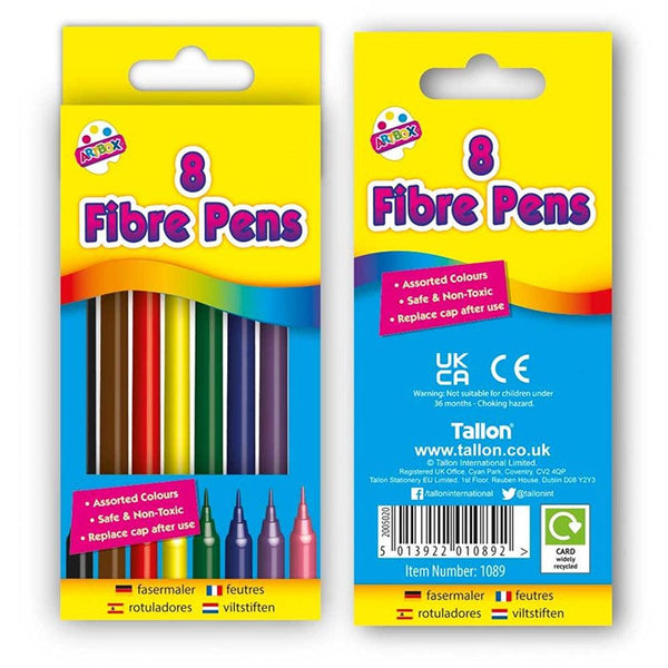 Artbox Fine Fibre Tip Colouring Pens | Pack of 8 - Choice Stores