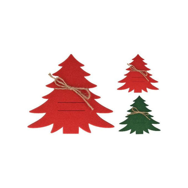 Assorted Colour Felt Christmas Tree Cutlery Holder | Set of 4 - Choice Stores