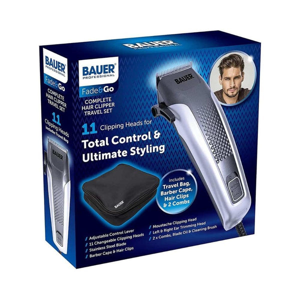 Bauer Professional Hair Clipper Travel Set & Grooming Kit for Men - Choice Stores