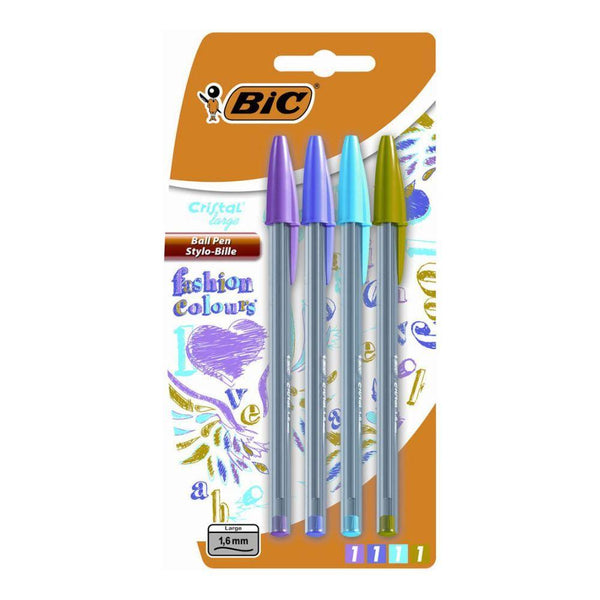 BIC Cristal Fashion Colours Ballpoint Pens | Pack of 4 - Choice Stores