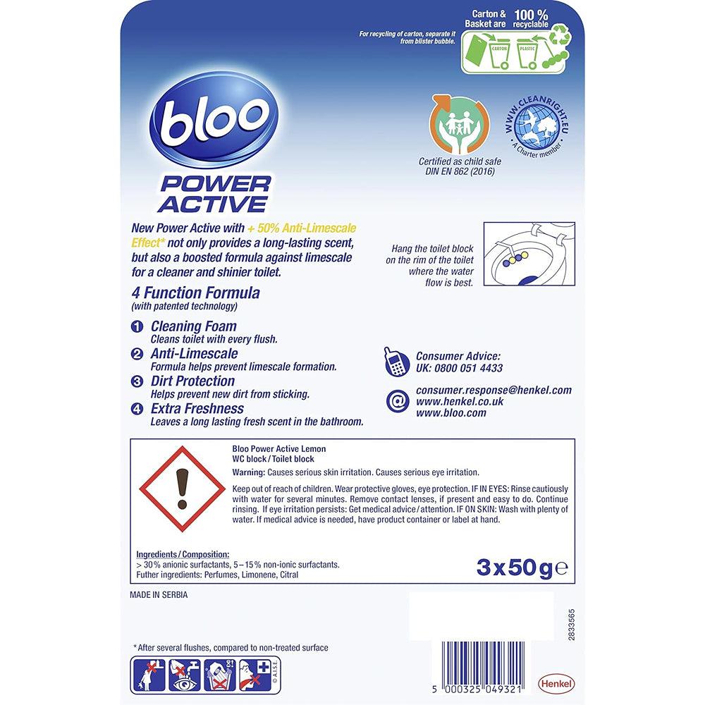 Bloo Power Active Lemon Toilet Rim Block | Pack of 3 - Choice Stores