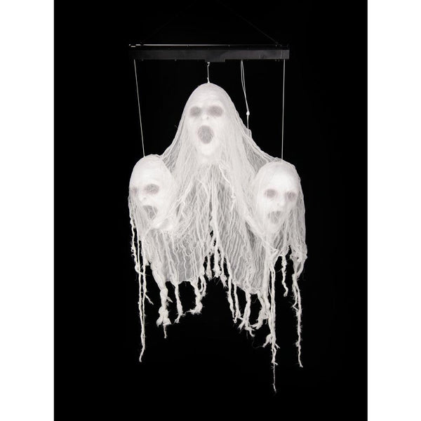 Boo! Creepy Animated Three White Hanging Faces - Choice Stores