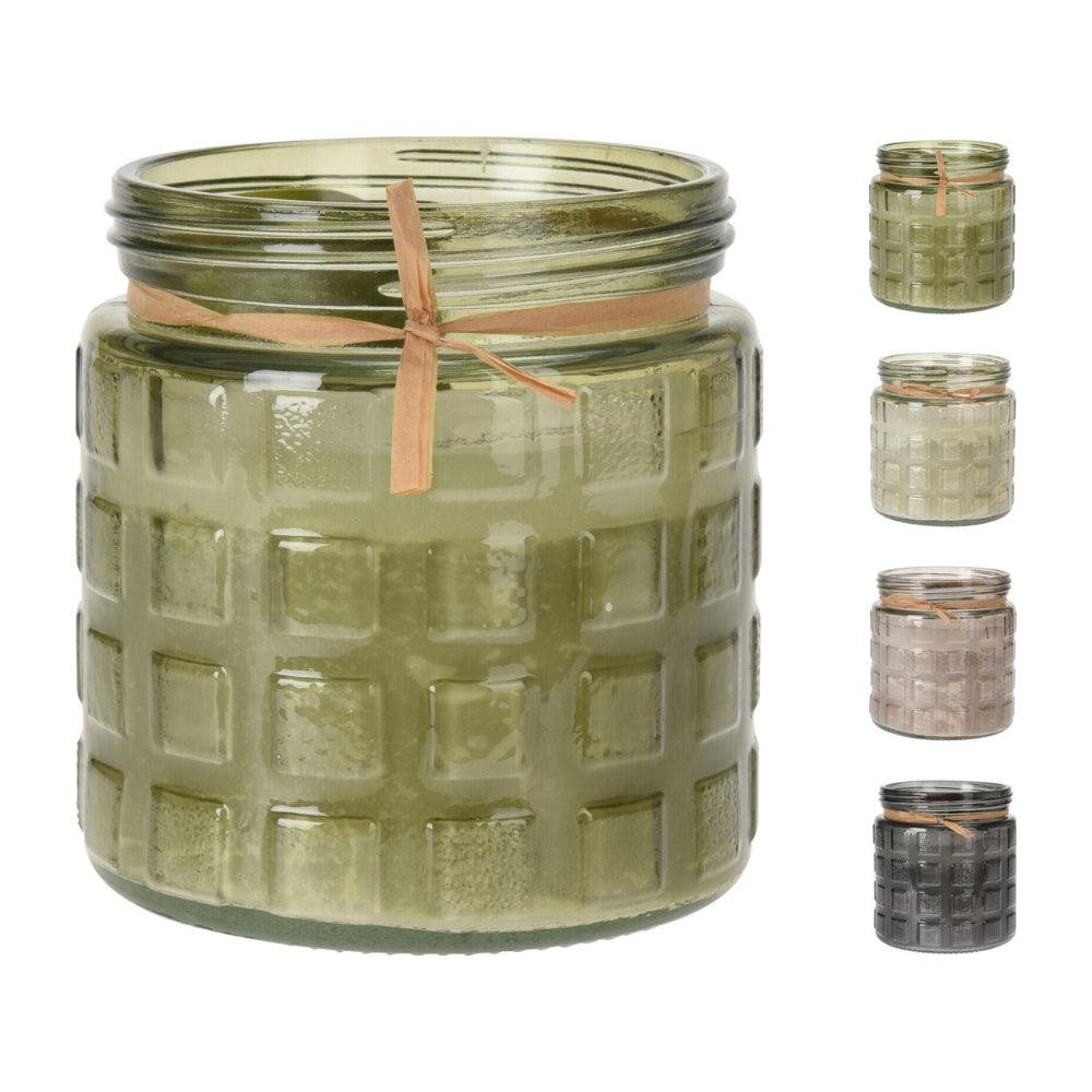 Candle in Boho Glass Jar with Ribbon - Choice Stores