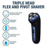 Carmen Midnight Blue Triple Head Flex & Pivot Cordless Shaver - Choice Stores