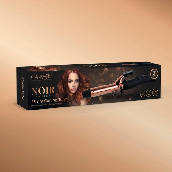 Carmen Noir II Black & Copper Curling Tong | 25mm - Choice Stores