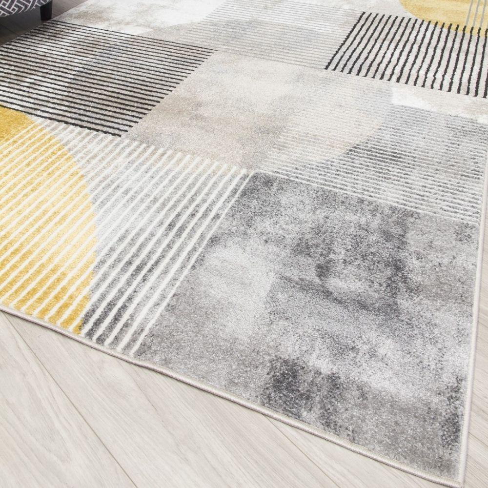 Casino Geo Ochre Rug | Abstract Modern Motives - Choice Stores