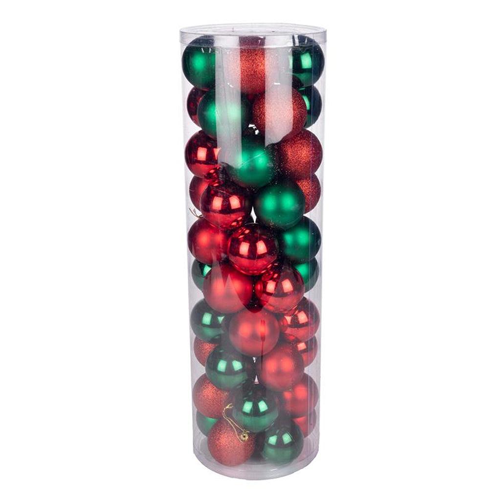 Christmas Assorted Red & Green Baubles | Pack of 50 - Choice Stores