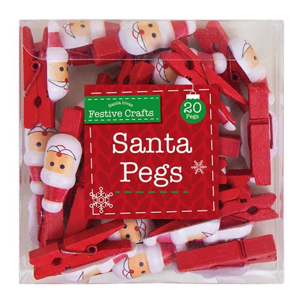 Christmas Santa Wooden Pegs | 20 Pack - Choice Stores