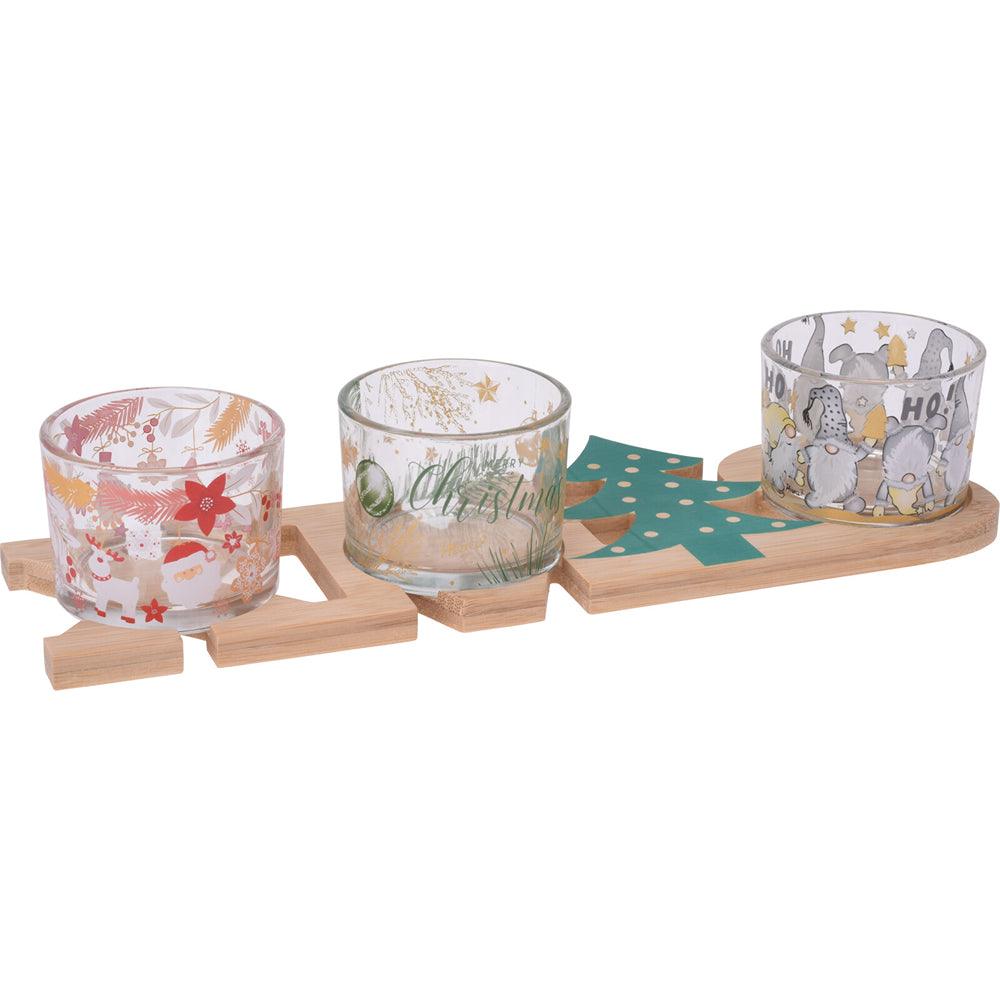 Christmas Serving Board with Glass Bowls - Choice Stores