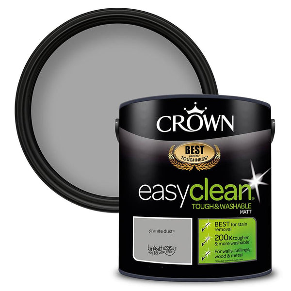 Crown Easyclean Matt Emulsion Paint | Granite Dust - Choice Stores